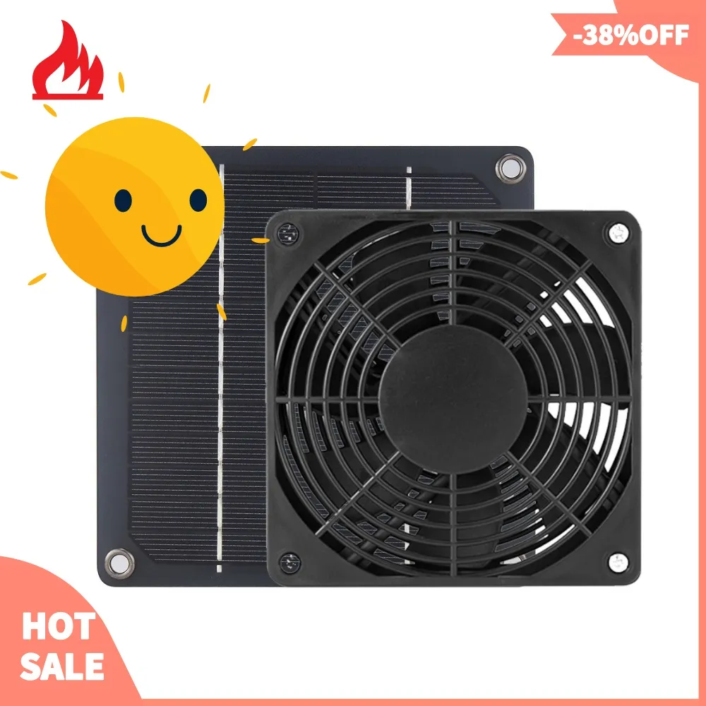 10W 12V Solar Exhaust Fan 6 Inch Mini Ventilator For Greenhouse, RV ...