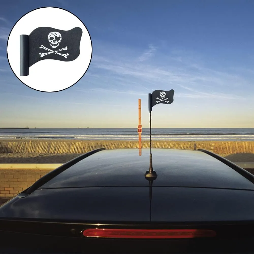 Antena Decorativa Para Coche - Diseño De Bandera Pirata Jolly Roger, Material EVA, 5x8 Cm