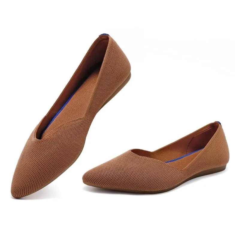 Bulk Casual Womens Knitted Flats Shoes Soft Pointed Toe Dressy Flats For Women From Yumshoe 30.49 DHgate.Com