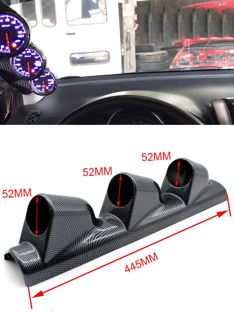 thumbnail image 2 of 2" 52mm Triple 3 Hole A-Pillar Gauge Meter Pod Holder Display Race Dash Bracket | UK 2 of 12