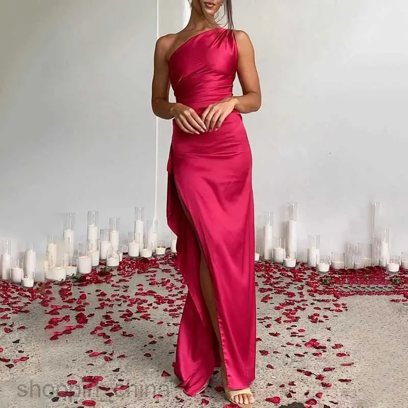 one shoulder casual summer dresses Green One Shoulder Sleeveless Maxi Dress - Women's Casual Sleeveless Maxi Dress, Elegant Green - Black - Dresses