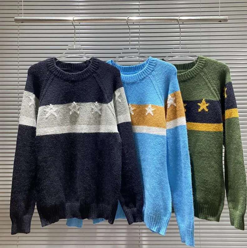 Save Big on Bulk Crew Neck Pullover Sweater High Quality Luxury Men's  Sweater Designer Chest Stripe Five Pointed Star Jacquard Round Neck  Sweaters