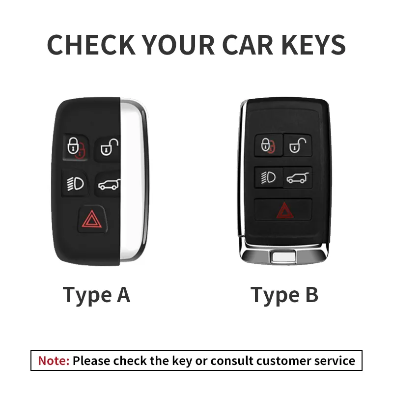 Leather Car Key Case Cover Holder Shell Keychain for Land Rover Range ...