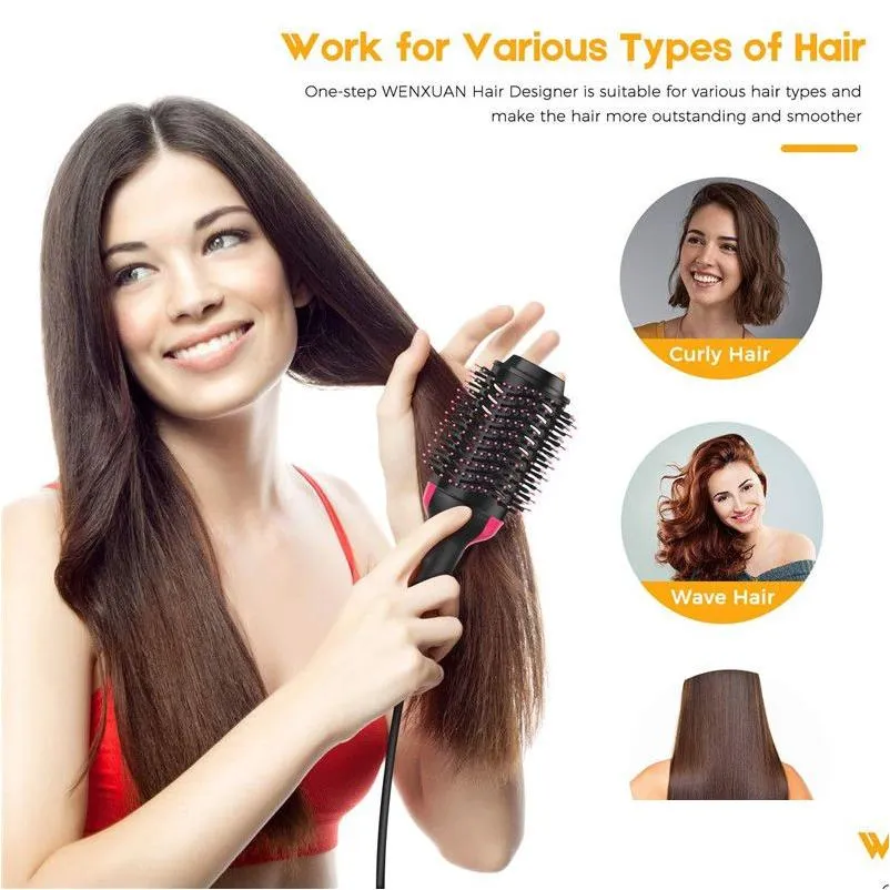 Electric One Step Hair Styler Styling Tool With Comb Blow Dryer Curler And Brush For Perfectly Curled Hair Styler Drop Delivery From Cperfumebest 12.2 DHgate.Com