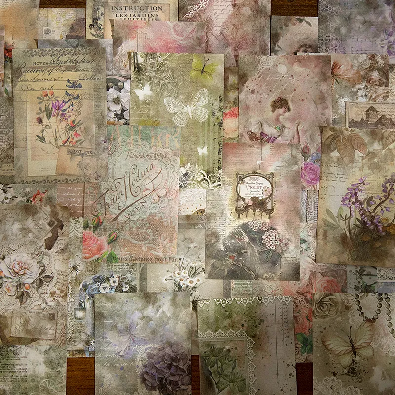 DHgate.com:Vintage 100-Piece Scrapbooking Paper Set for
