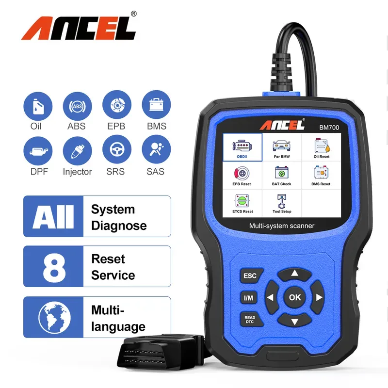 ANCEL BM700 Full System Diagnostic Tool OBD2 Scanner Automotive Code ...