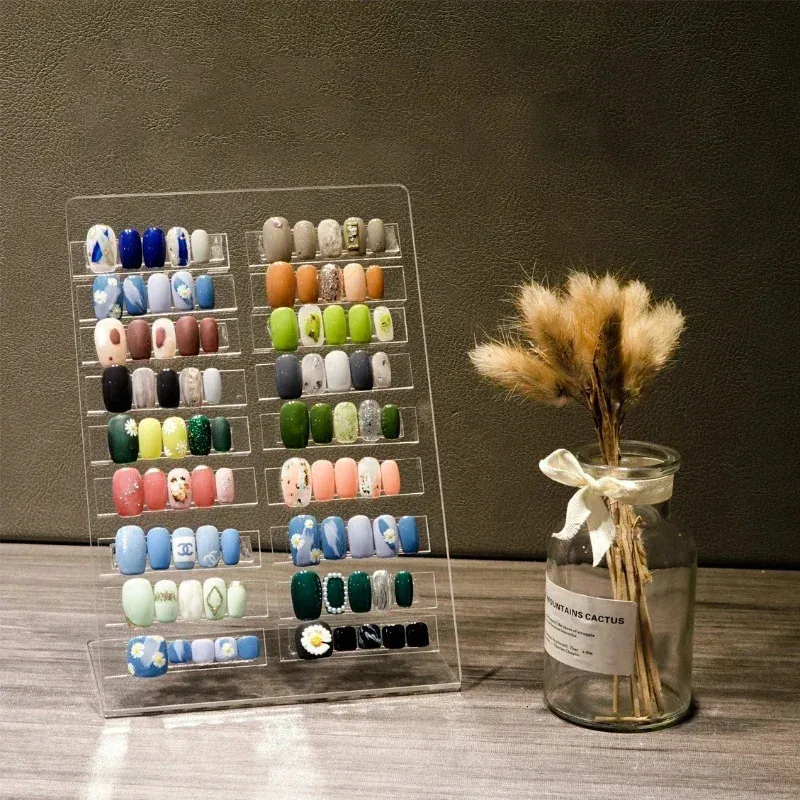 NICENEEDED 100 Stück Transparente Nageldisplay-Sticks – Übungsboards Für Nail Art, Mit Metallring (2 Sets)