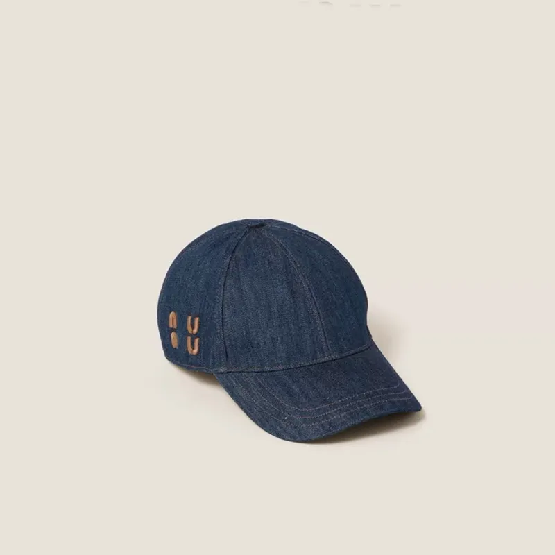 Designer Denim Baseball Cap with Embroidered Letters for Men and Women ...