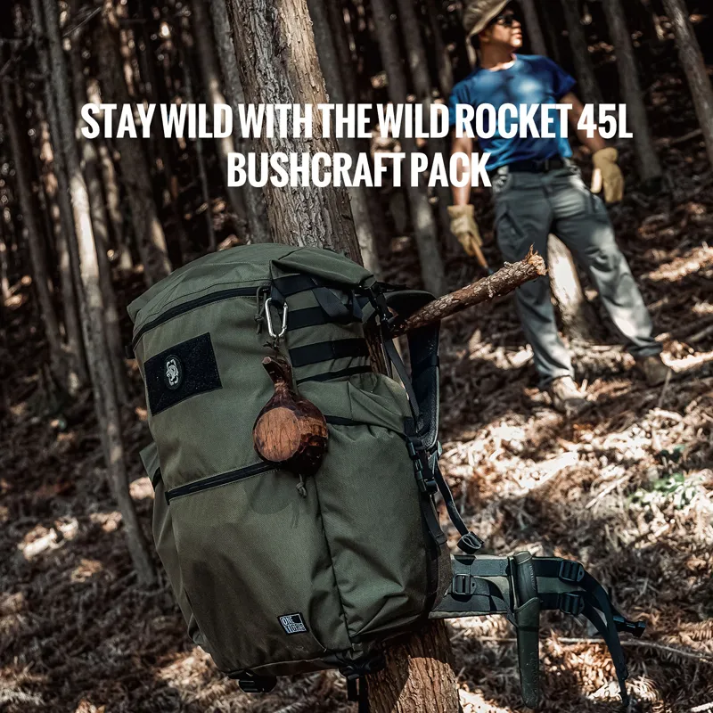 OneTigris Wild Rocket Bushcraft Pack, 45L Outdoor Travel Rucksack, Roll ...