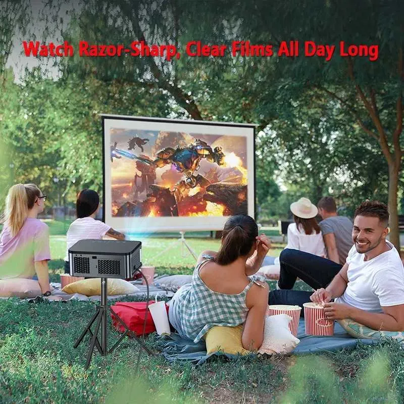 Upgraded WiFi 6 & Bluetooth Projector – 4K/1080P Portable Mini Smart Projector For Home & Outdoor