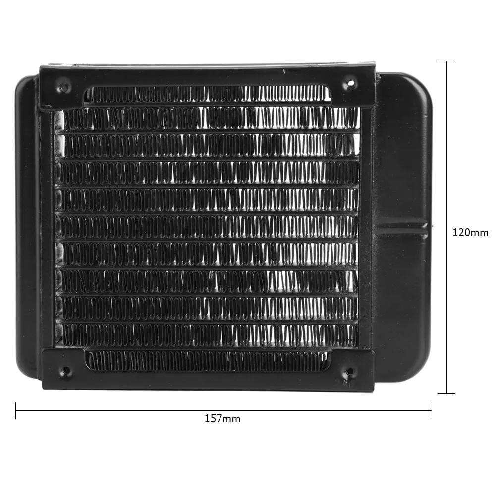 120mm Computer Water Cooling Radiator - Aluminum CPU Cooler With 10 Tubes For PC Cooling Systems