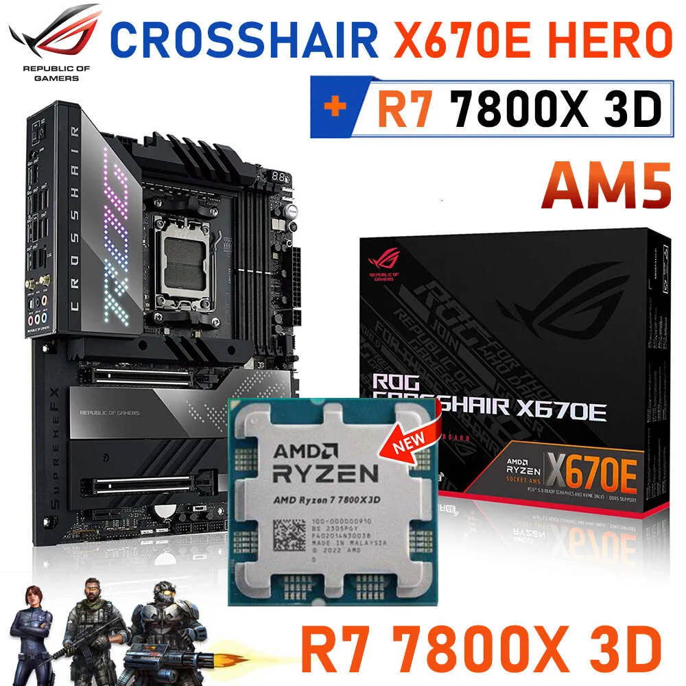 ASUS ROG CROSSHAIR X670E HERO AM5 Ryzen 7 5800x Motherboard Combo With PCI E 5.0 M.2 ATX R7 7800X 3D DDR5 CPU Processor AMD From Liuzedongkkkk 2 378.9 DHgate.Com
