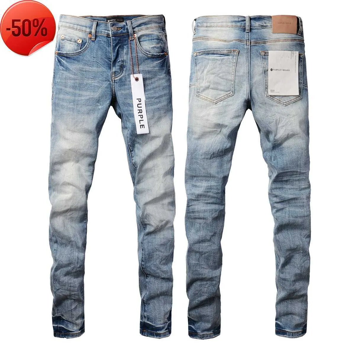 High End Purple Knee High Denim Fashion Nova Men Jeans For