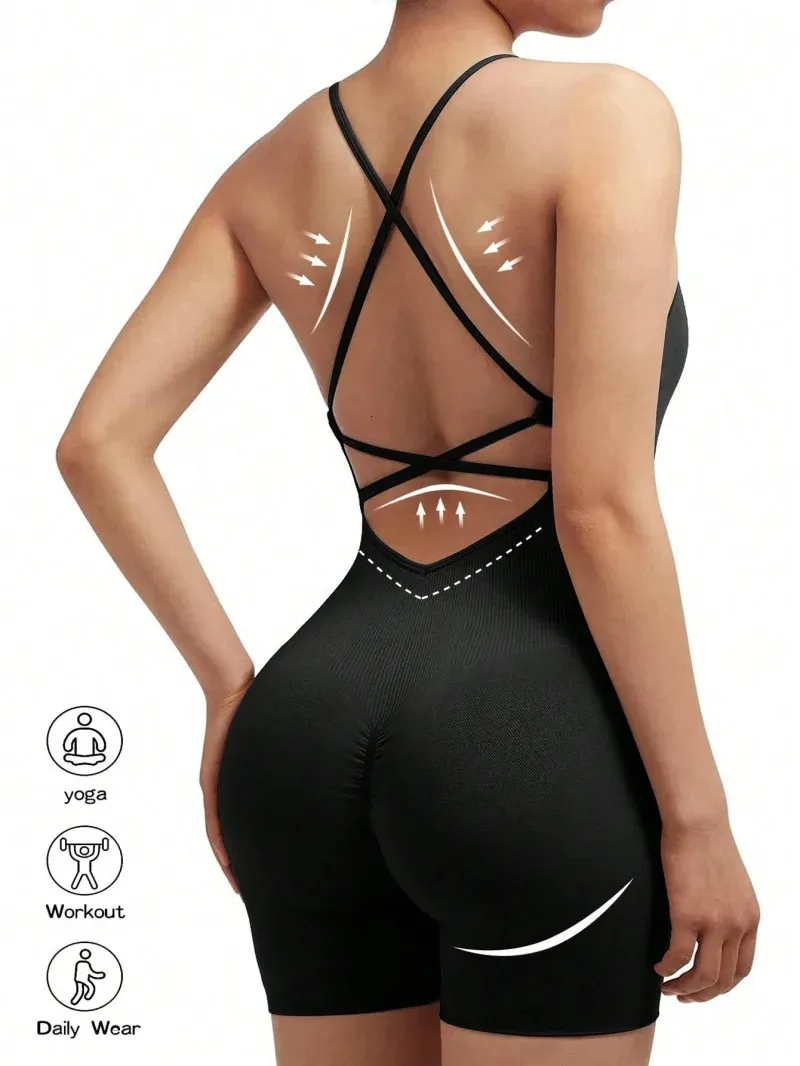 Sexy Fitness Jumpsuit Women Cross Adjustable Sports... From Heng06, $9.32