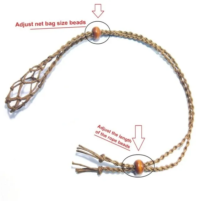 Adjustable Necklace Cord for Empty Stone Holder Wax Rope DIY Necklace for Natural Quartz Crystal Chakra Healing Stone Net Bag Pendant Black 2024