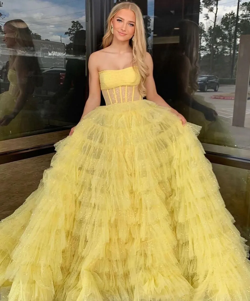 cute yellow dress Yellow Satin Long A-Line Prom Dress, Cute Short Sleeve Evening Dress w