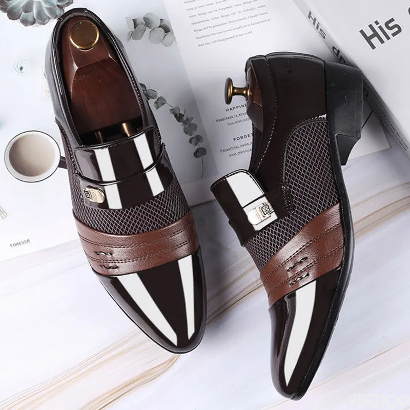 Men's Leather silver men dress shoes - Fashionable, Versatile, and Perfect for Business, Formal Events, Weddings, or More!