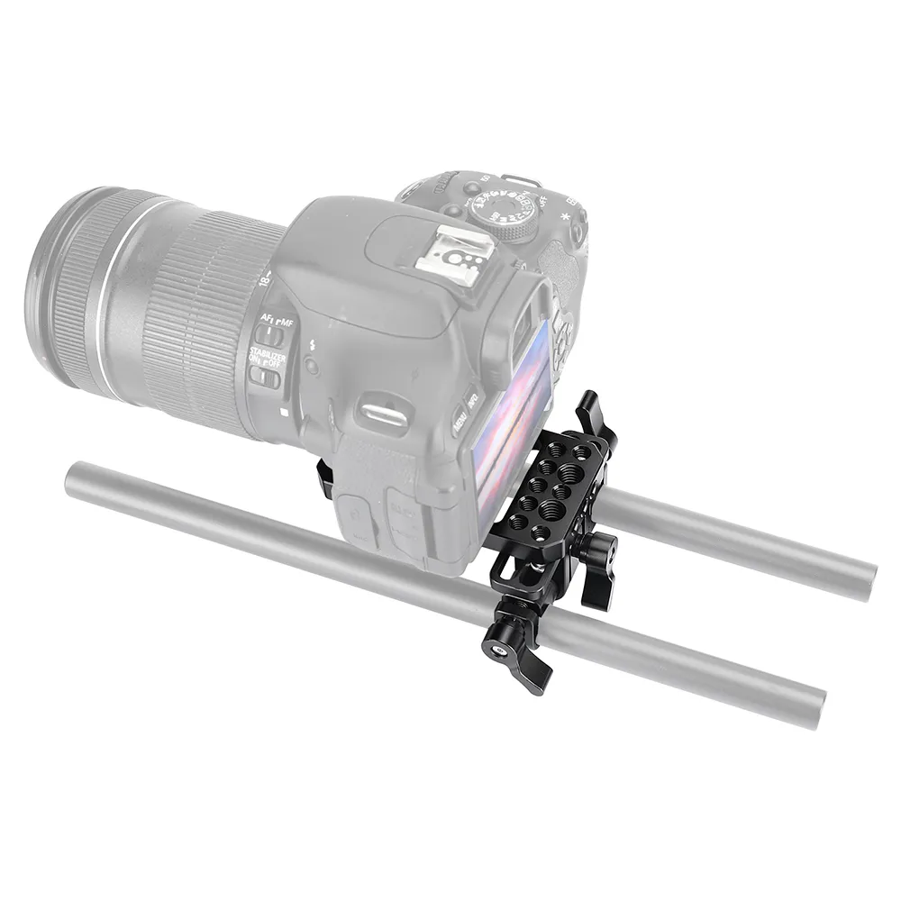 HDRIG Aluminum DSLR Mount Plate with 360° Swivel Camera Rod Clamp for ...