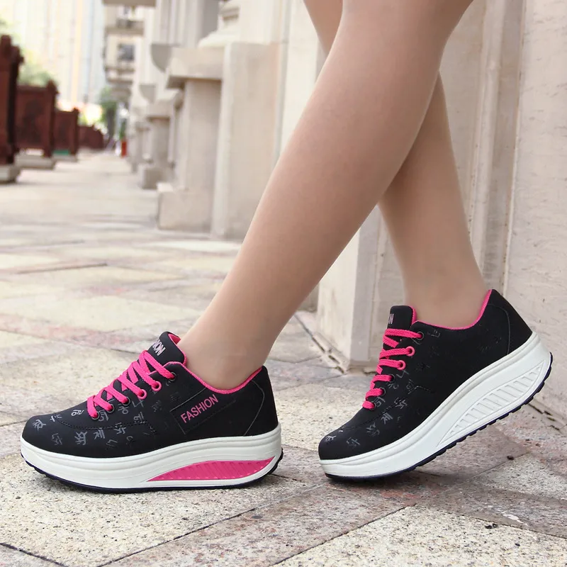 Comfortable Wedge Sneakers for Women: Autumn Leather Platform