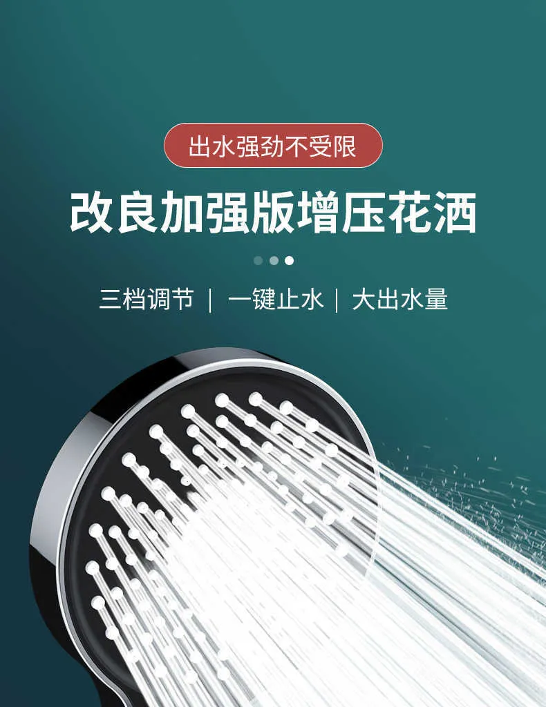 High Pressure Rainfall Shower Head with Filters - 13CM Large Panel ...
