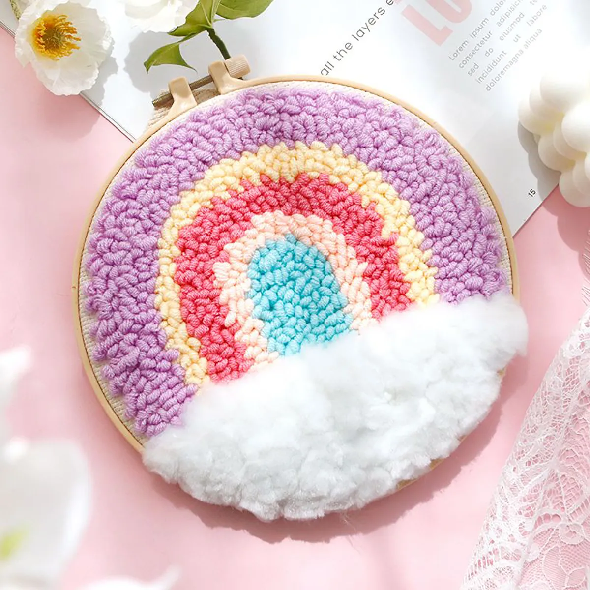RUOPOTY DIY Punch Needle Embroidery Starter Kit for Beginner Kids with ...