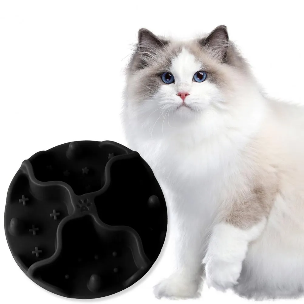 Slow Eating Cat Bowl: Silicone Food Mat For Cats, Anti Choking