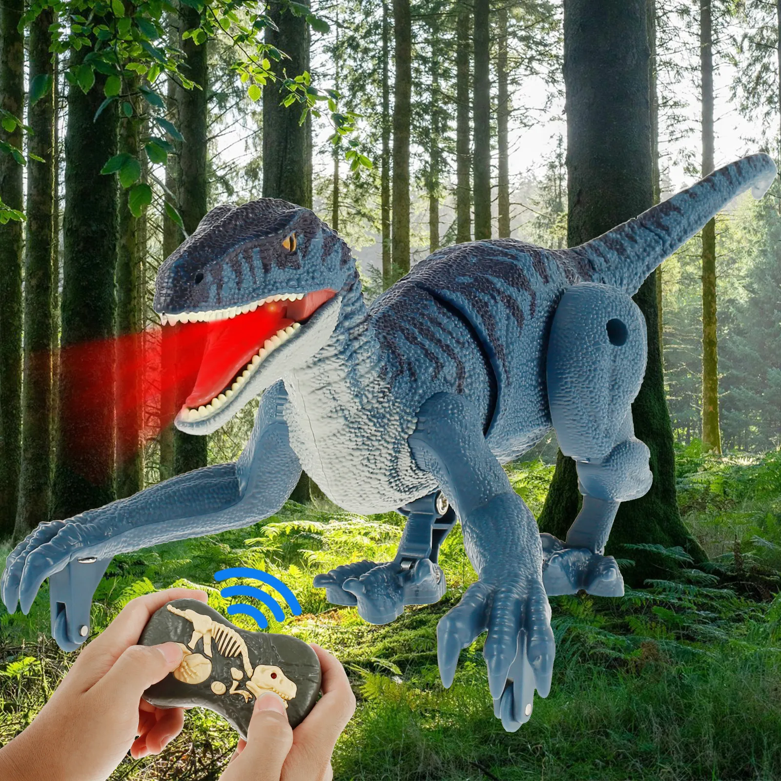 Remote Control Dinosaur Toys for Kids Realistic Velociraptor USB ...
