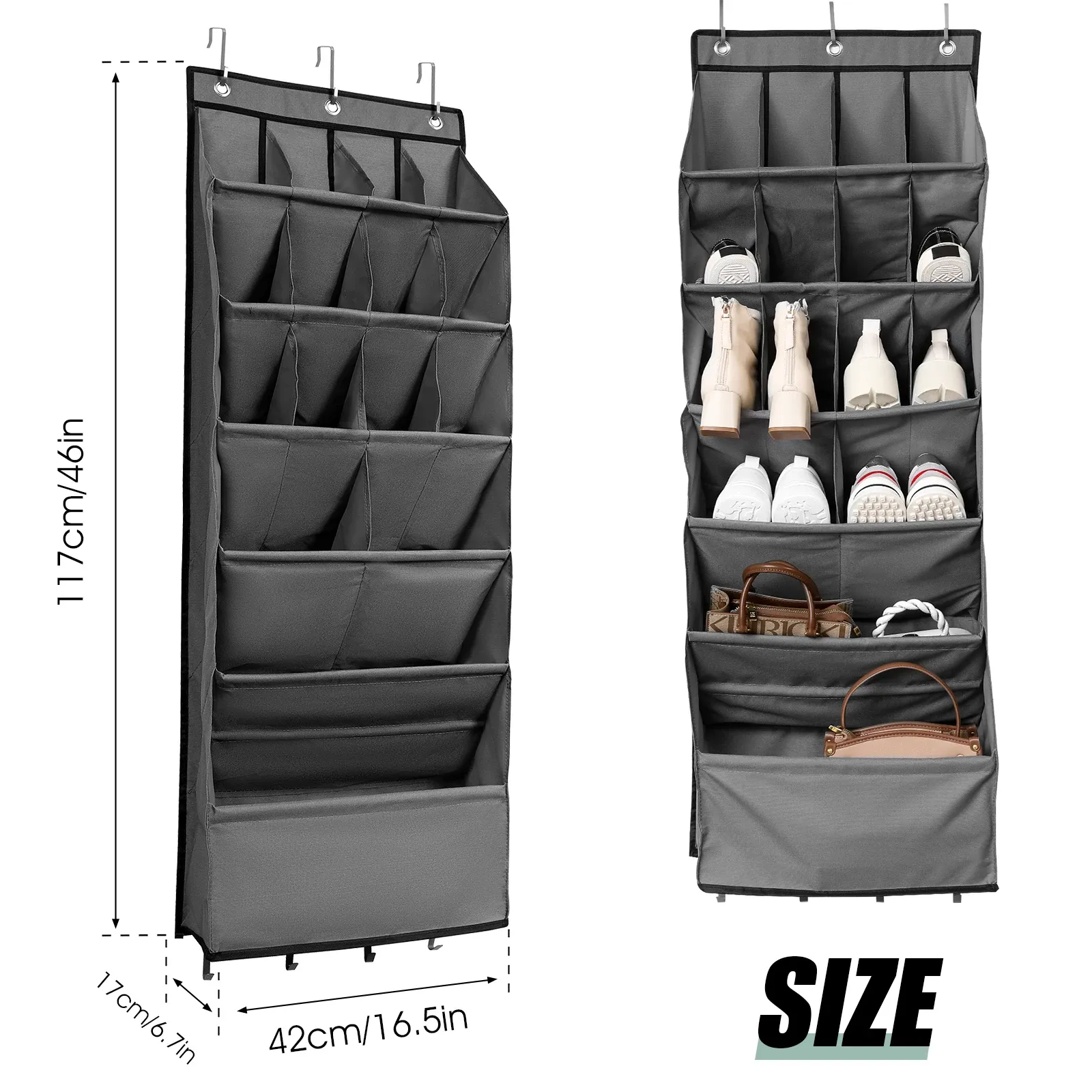 The Door Shoe Organiser Amazon Hanging Shoe Storage 16 Grids Over
