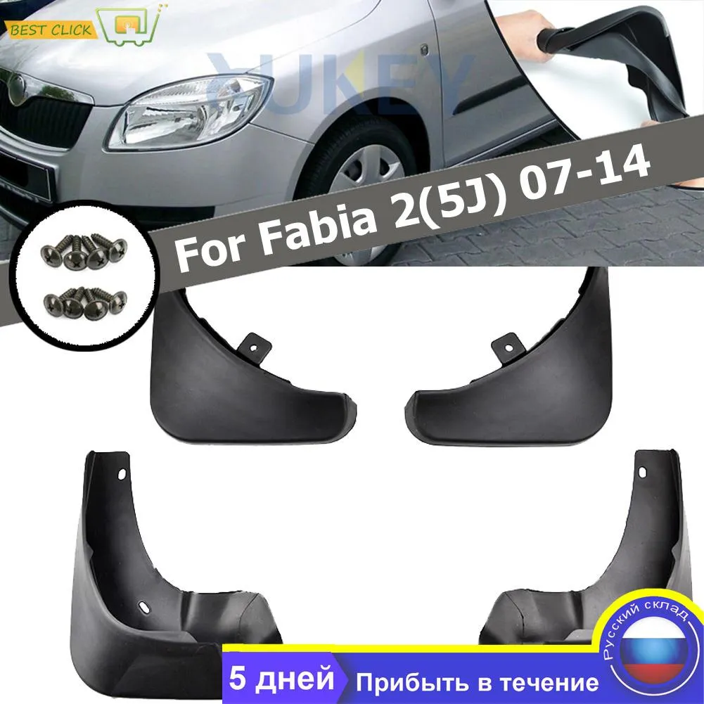 DHgate Molded Car Mud Flaps for Skoda Fabia 2 5J Mk2 Set of 4 Mudguards Front Rear Splash Guards Automobiles Motorcycles
