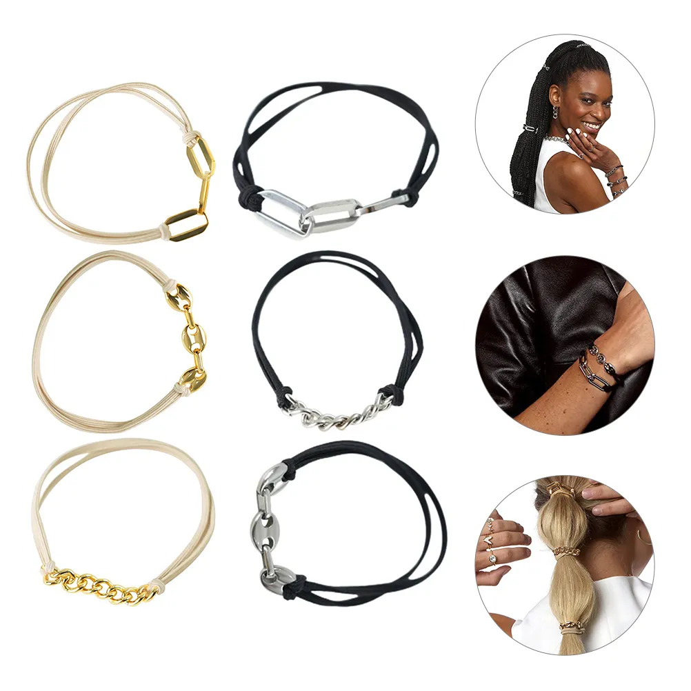 Sliver Rubber Bracelet Hair Ties For Women Set Of 6 Headband With Clips With Ponytail Holders From Ddmyjul 25.3 DHgate.Com