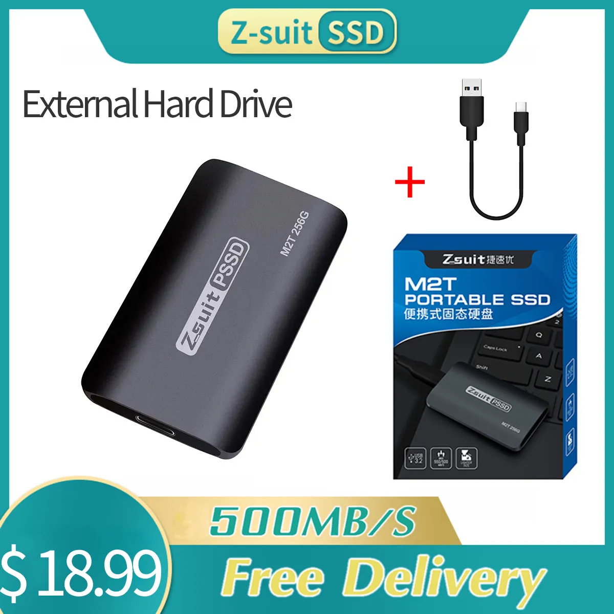 External Hard Drive 512GB Portable External Solid State Drive PSSD Mini Hard Disk Type-c USB 3.2 Electronics Drives For Laptop