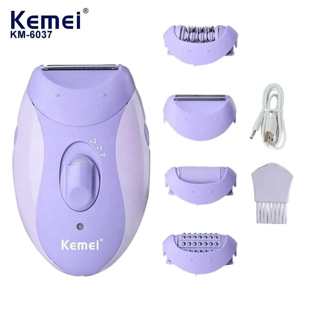 Kemei 4in1 Rechargeable Epilator Kmart Kit For Women Facial, Body, Legs