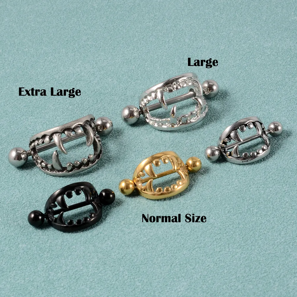thumbnail image 2 of Lobal Domination Claw Hammer Nipple Shields – 14g (1.6mm) X 12mm, Surgical Steel, Pair 2 of 4