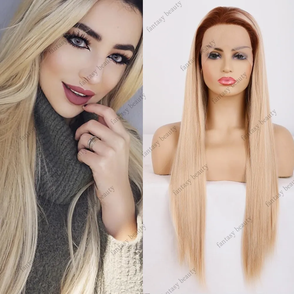 Long Ombre Blonde Lace Front Wig 13x4 Transparent Swiss Lace  display picture 3