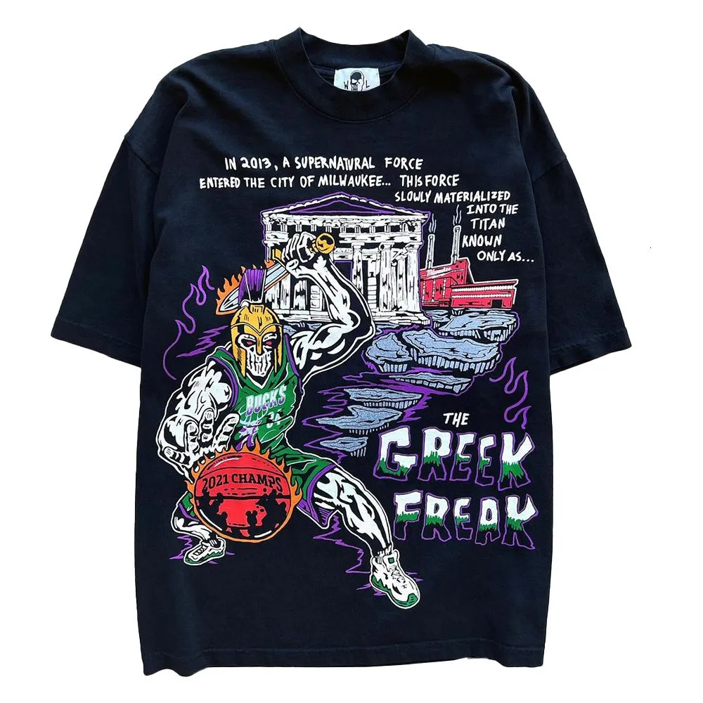 国内で当店のみ DETW - Swallowtail Hem Graphic Tee 2324aa6a-3448-458c-9df9-