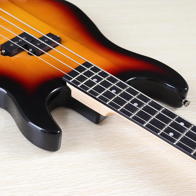 Electrical 4 String Instrument 4 Strings Electric Bass Guitar 43 inch Full Solid Okoume Wood Body with ...