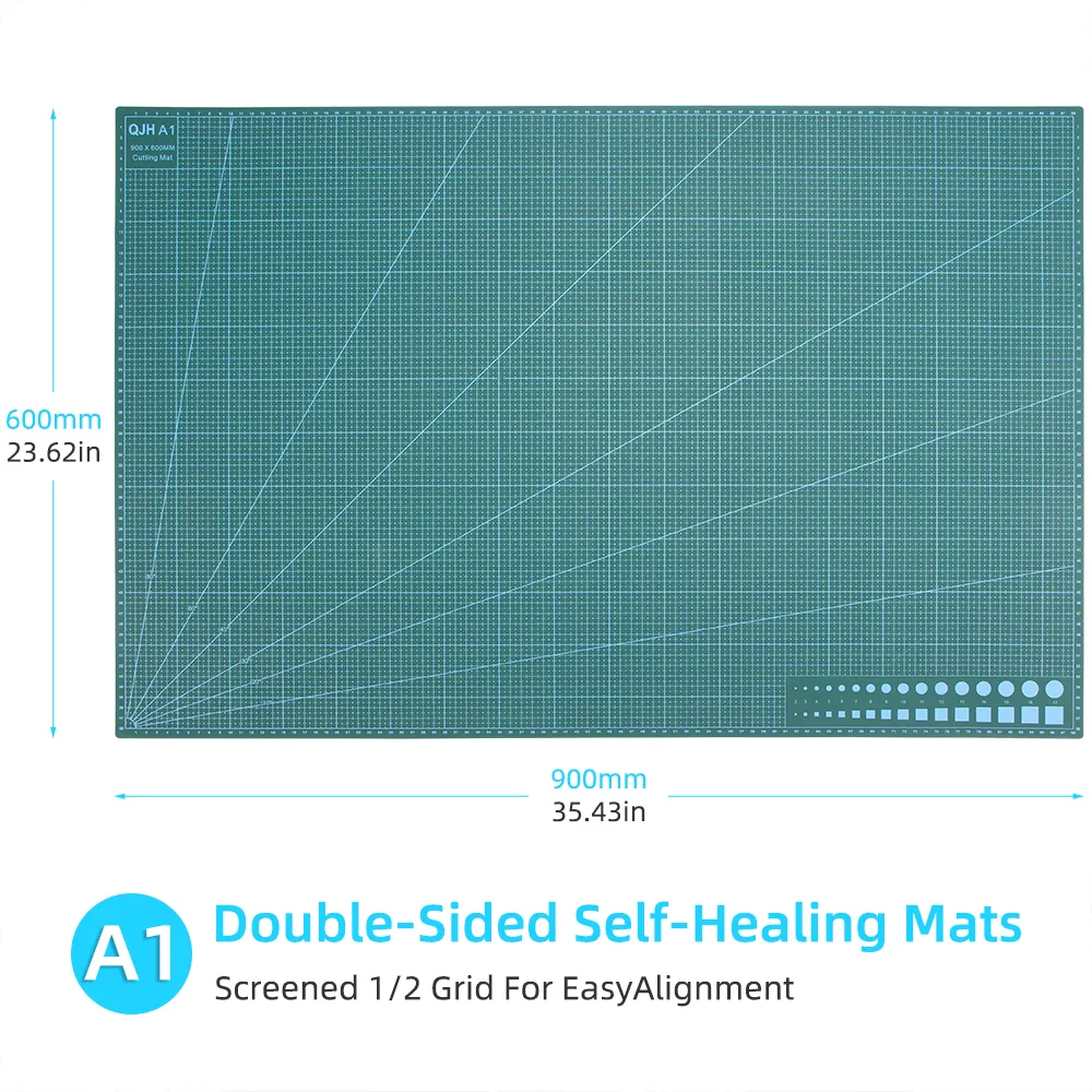 Imperial & Metric Self Healing Cutting Mat for Quilting & Crafts Imperial & Metric Self Healing Cutting Mat for Quilting & Crafts
