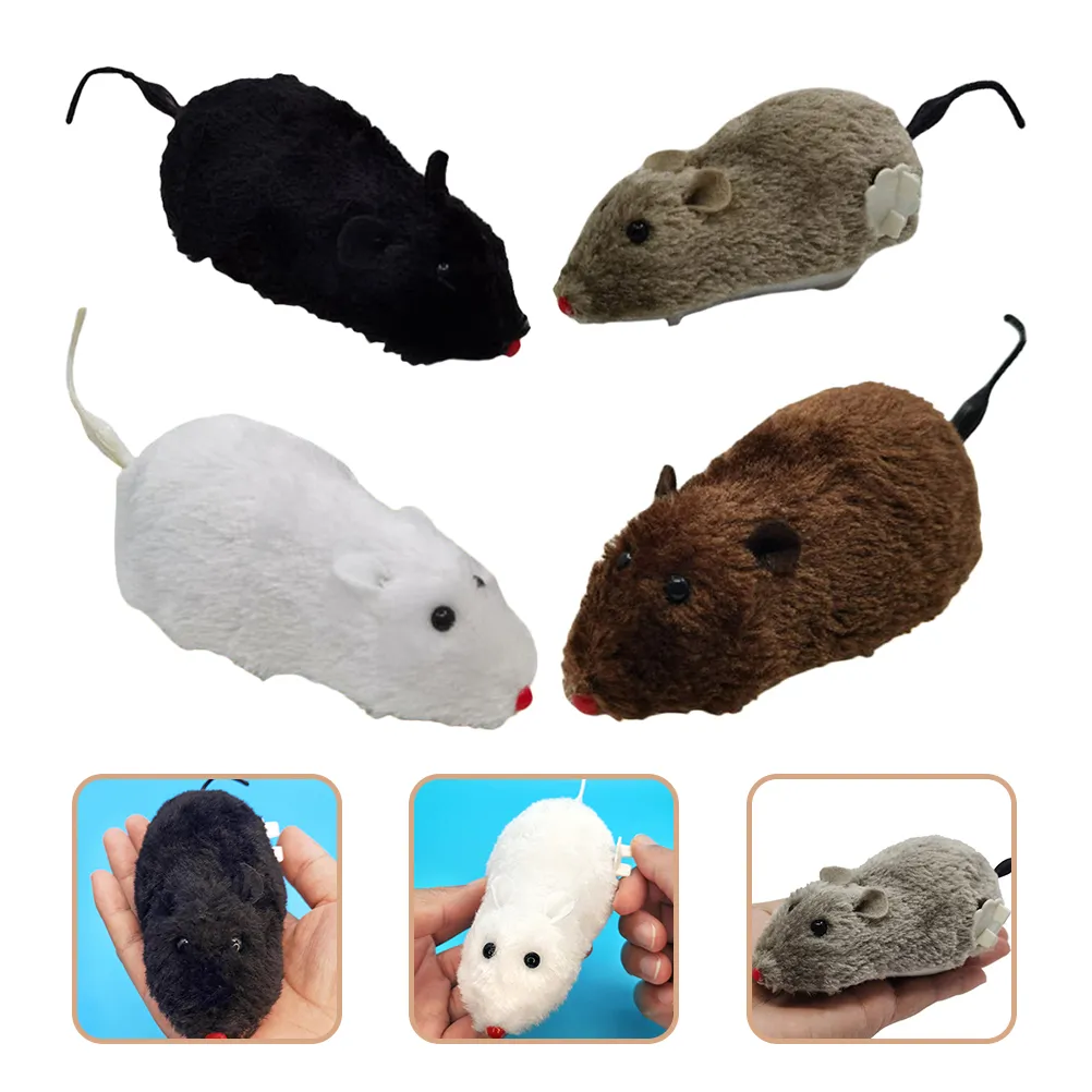 Set Of 4 Plush Clockwork Mouse Halloween Wind Up Toy Mice For Cats Small Chew Figure Mice With Chasing Feature For Indoor Play From Ddmymay 17.55 DHgate.Com