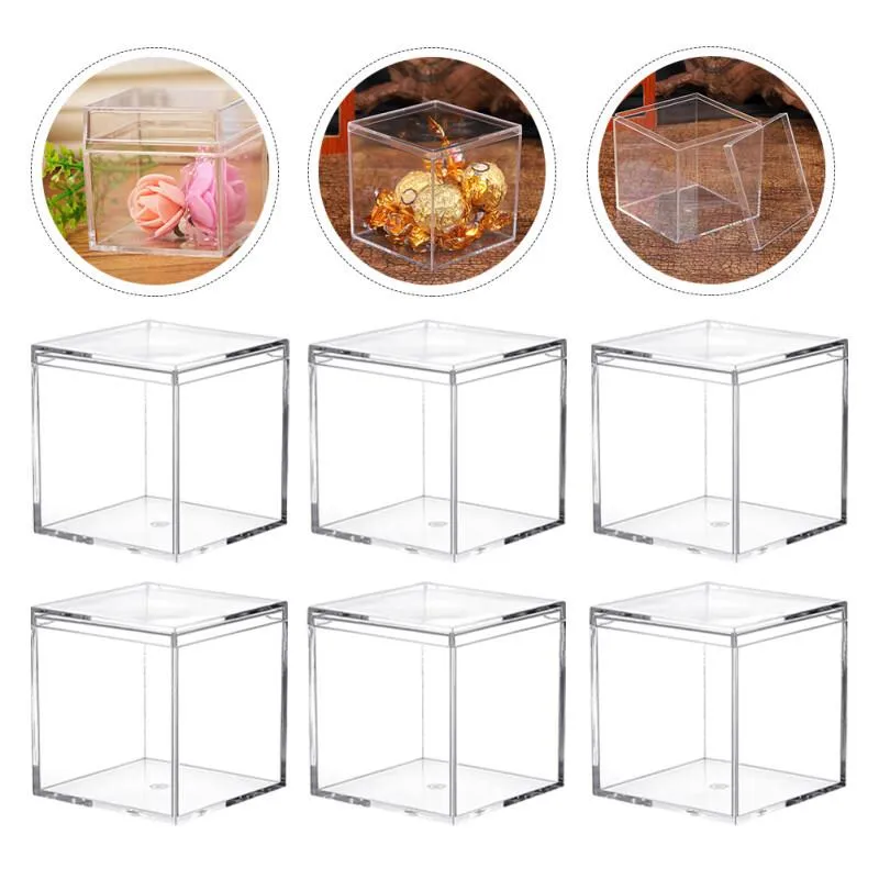 Daily Use Material Box Acrylic Jewelry Display Boxes: Clear Gift & Candy Packaging Cases ...