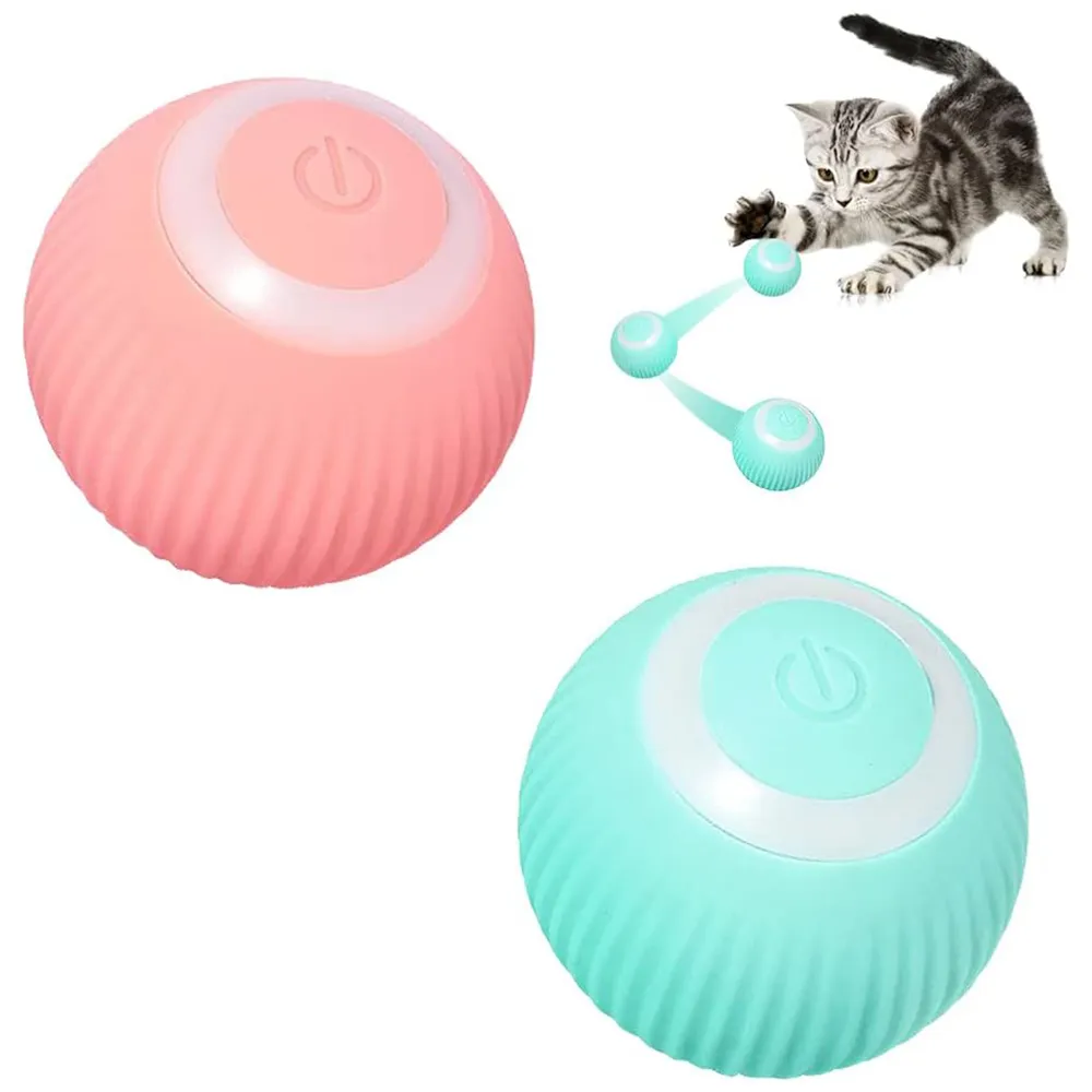 2026 Interactive Pet Toy Ball - Self-Rolling Smart Toy For Cats & Small Dogs, Rechargeable With Obstacle Avoidance