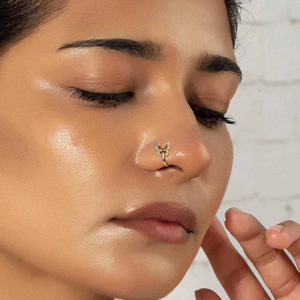 Nose Bridge High Nostril Piercing Jewelry Double Nose Chain, Nose Piercing  Chain,nose Chain, Nostril Chain