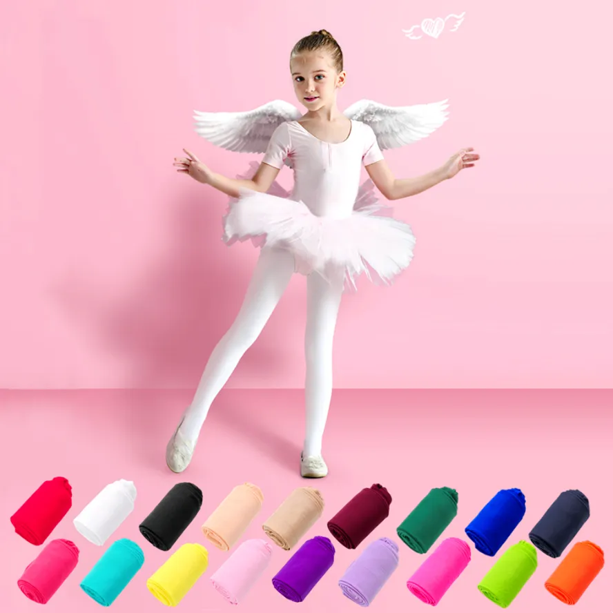 3 Pack Girls Ballet Dance Tights - Soft Microfiber Footed Stockings For Kids, Stretchy With Hole In Sole - View #4