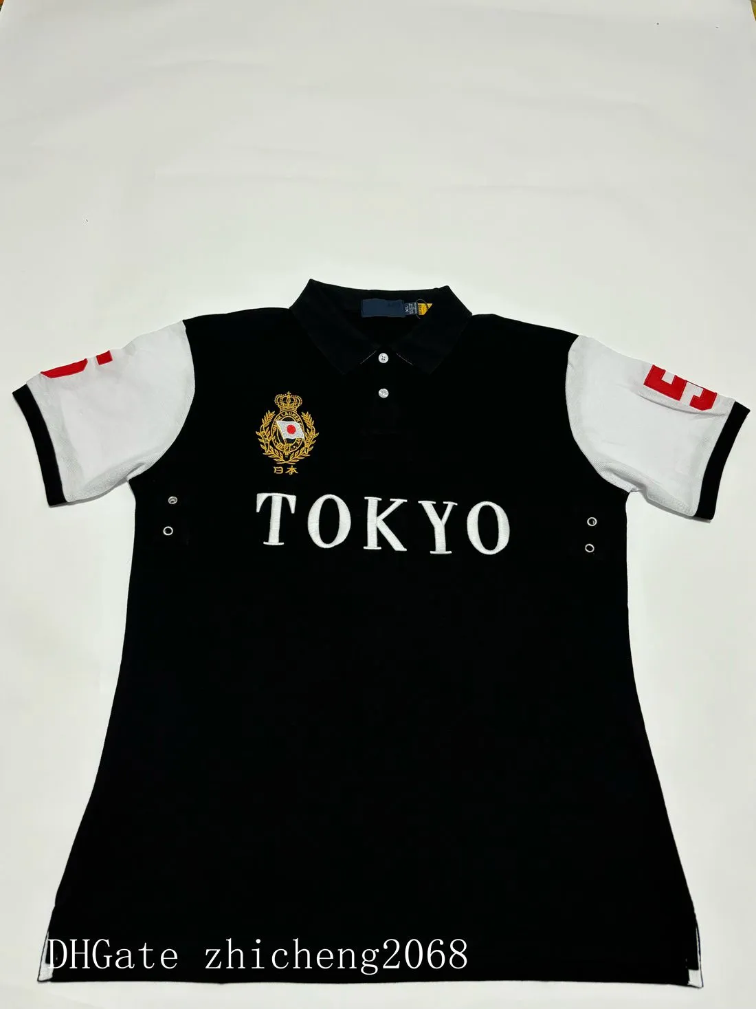 Tokyo Designer Mens Us Polo Black Shirt City Series Tokyo Designer Mens Us Polo Black Shirt City Series