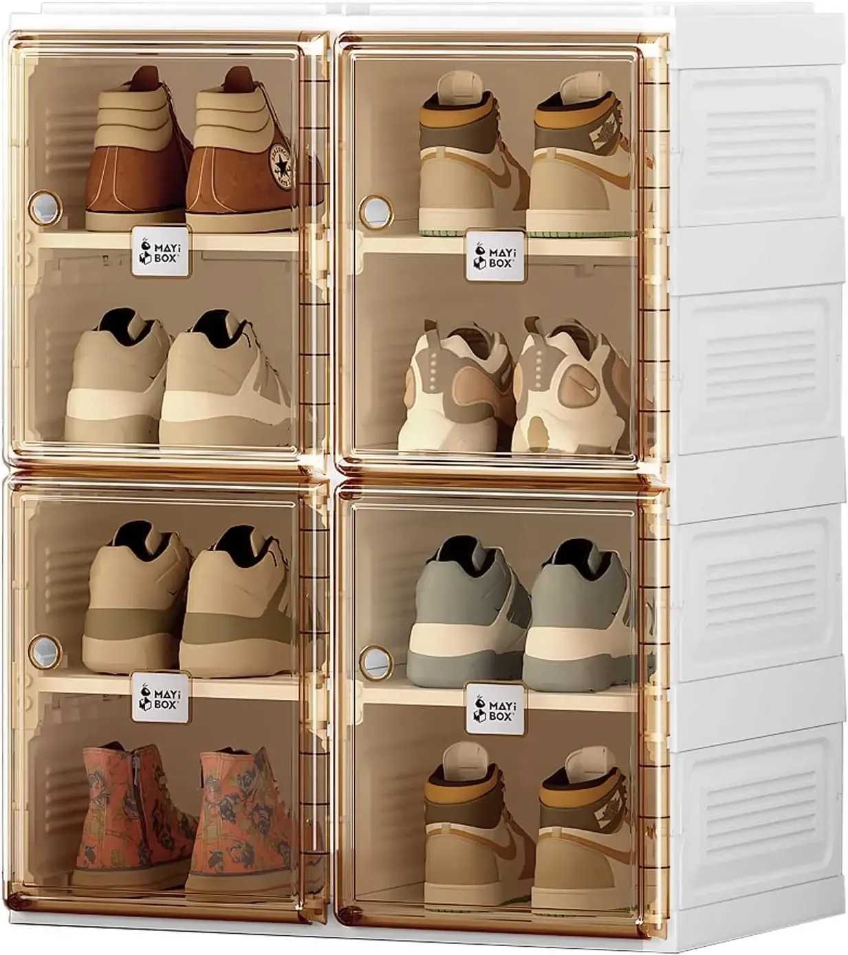 Shoe Box Storage Portable Folding Shoe Organizer, Large Stackable - Main Image