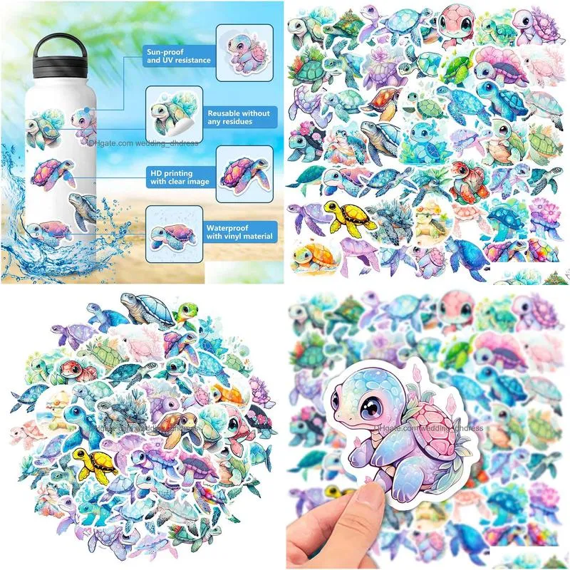 ful Sea Turtle Cute Journal Stickers For Kids Toys, Skateboards, Cars ...