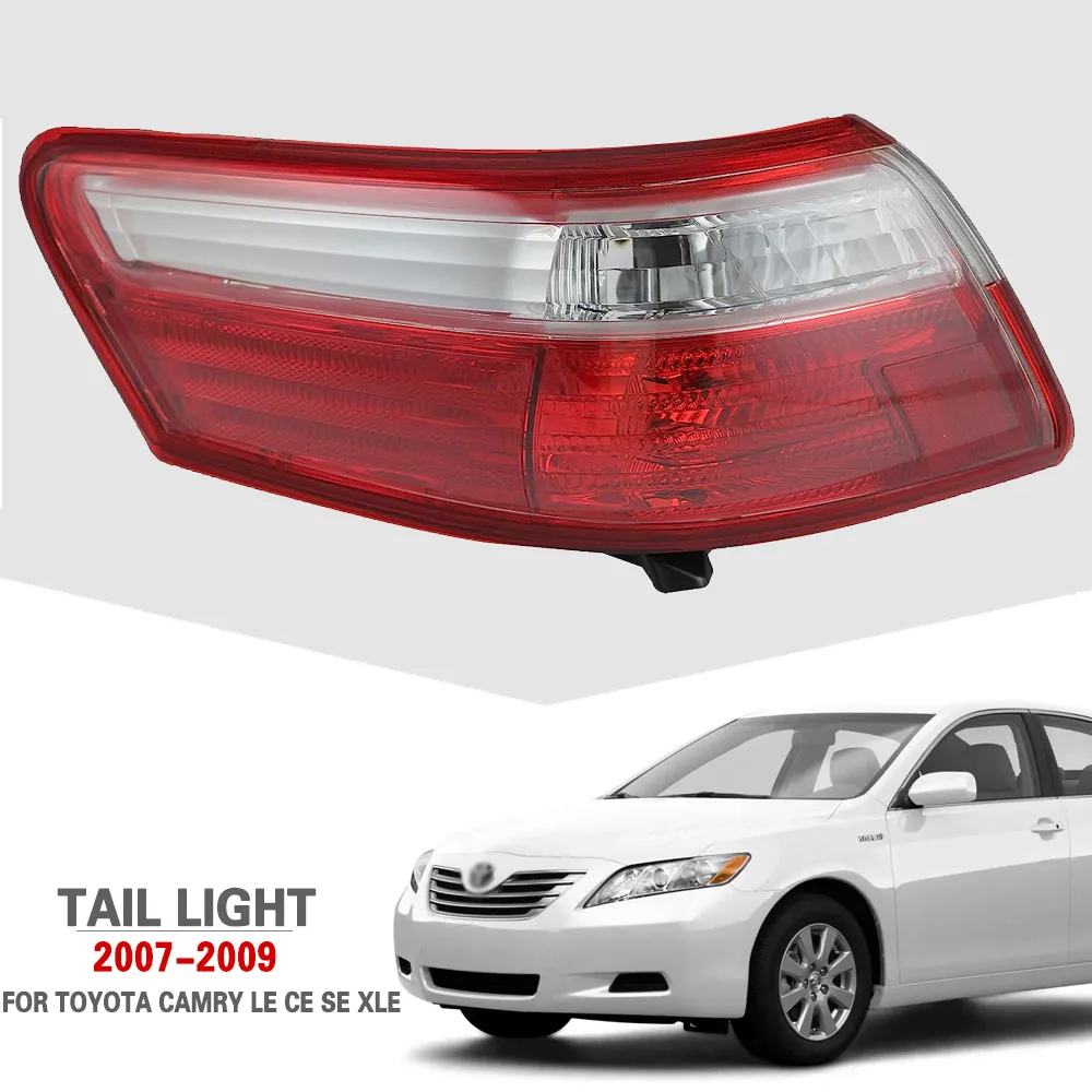 TINVHY Passenger Side Rear Tail Light Assembly For 2007-2009 Toyota Camry, Red/Clear 4 thumbnail image