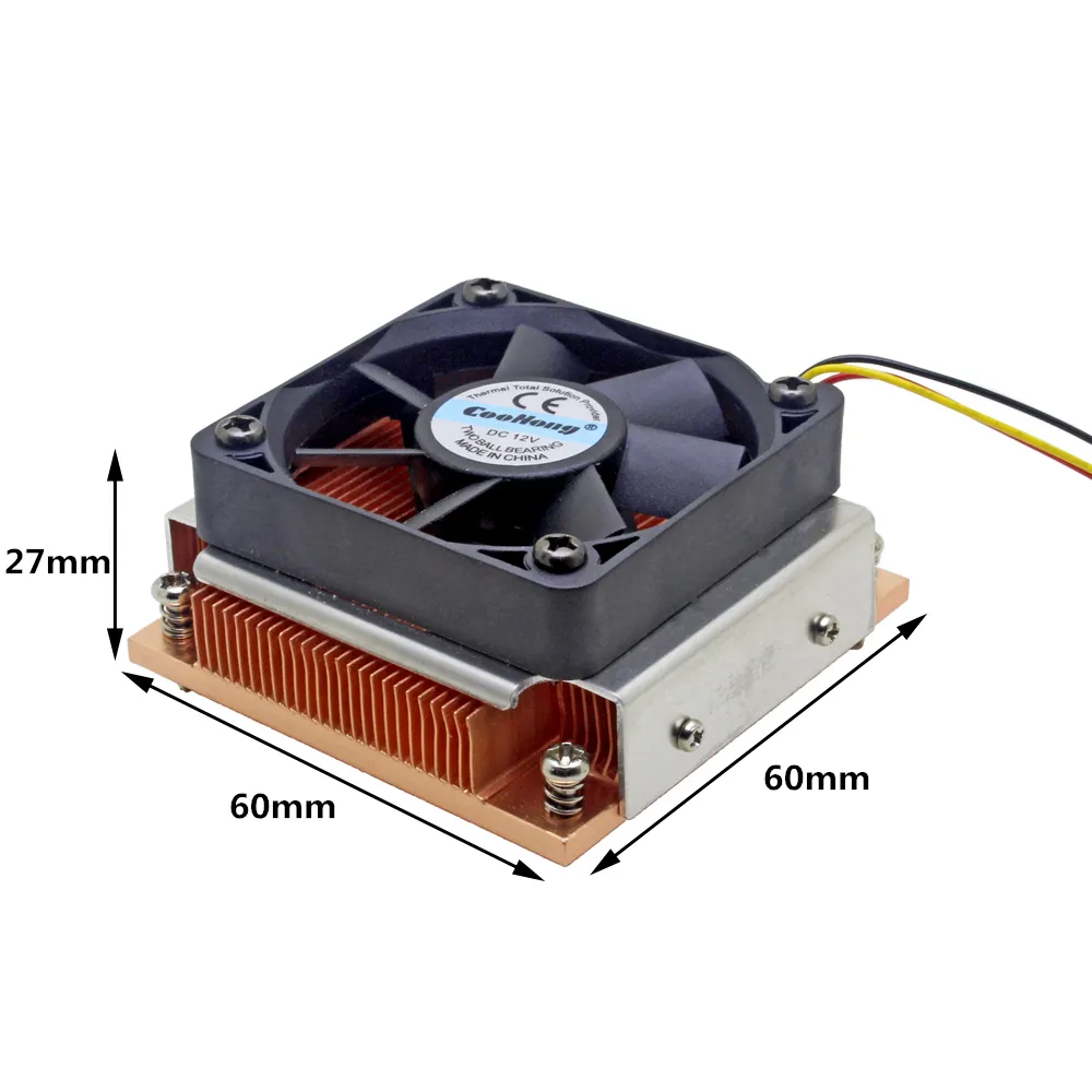 1U Server CPU Cooler Copper heatsink cooling fan for Intel Core PGA988 989 Computer Mobile Processor Active cooling