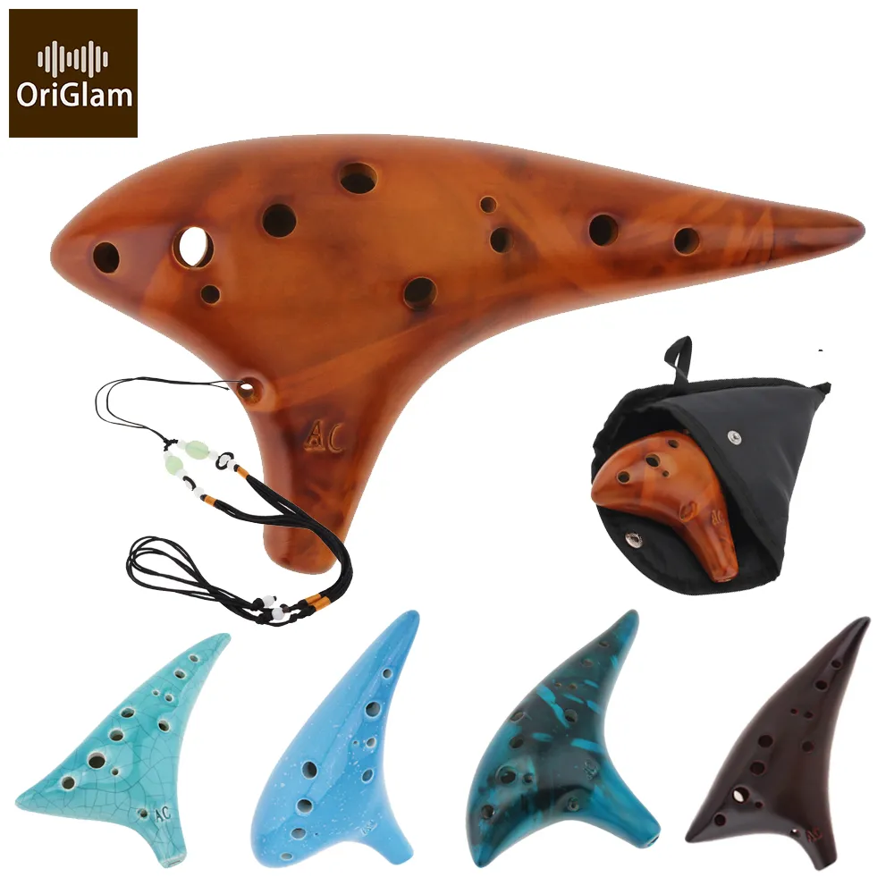 Instrument de musique Ocarina 12 trous, clé triple C en céramique, instrument de musique de performance professionnelle, instrument ocarina (2