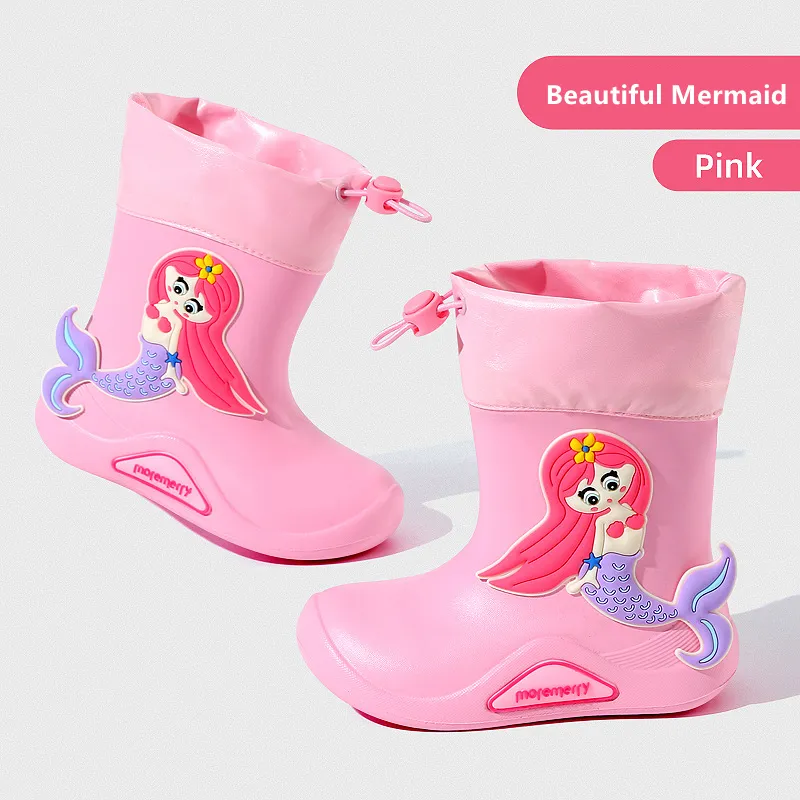 Save Big on Bulk Children's Rain Boots Children Rain Boots Baby Mermaid Non  Slip Waterproof Girls Cute Simple Non Slip Rainy Day Water Shoes For Boys 