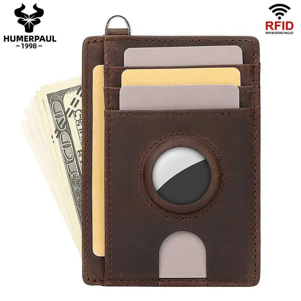 HUMERPAUL Slim RFID Blocking Genuine Leather Money Clip Wallet Airtag Wallet With Credit Card Holder And Fashionable Cardholder Bag From Brand 1v1 designer 4.39 DHgate.Com